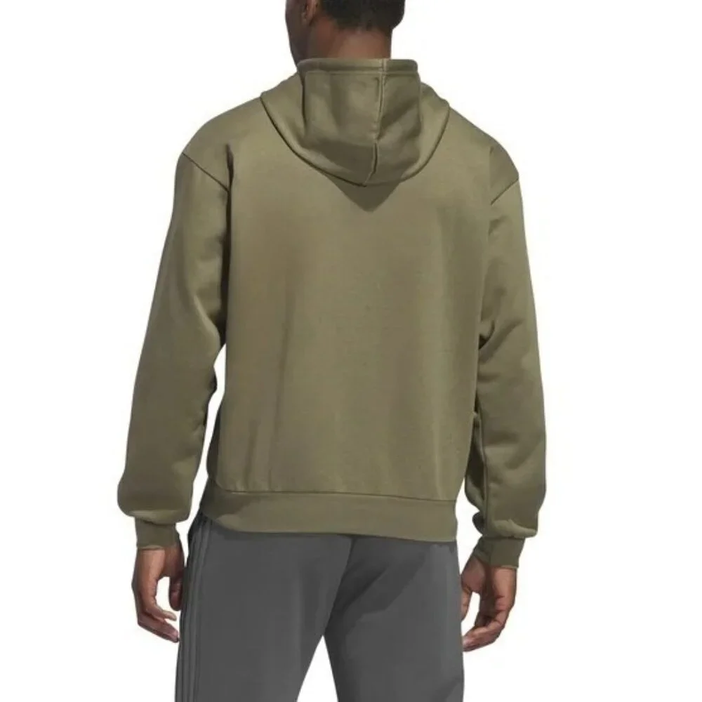 Adidas Men's Size L Olive Green Pullover Hoodie With Kangaroo Pocket G1967